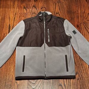 Calvin Klein Men's Gray and Black Fleece Jacket